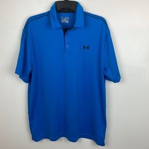 Men’s Under Armour Polo Shirt Size XLarge Color Blue/Black